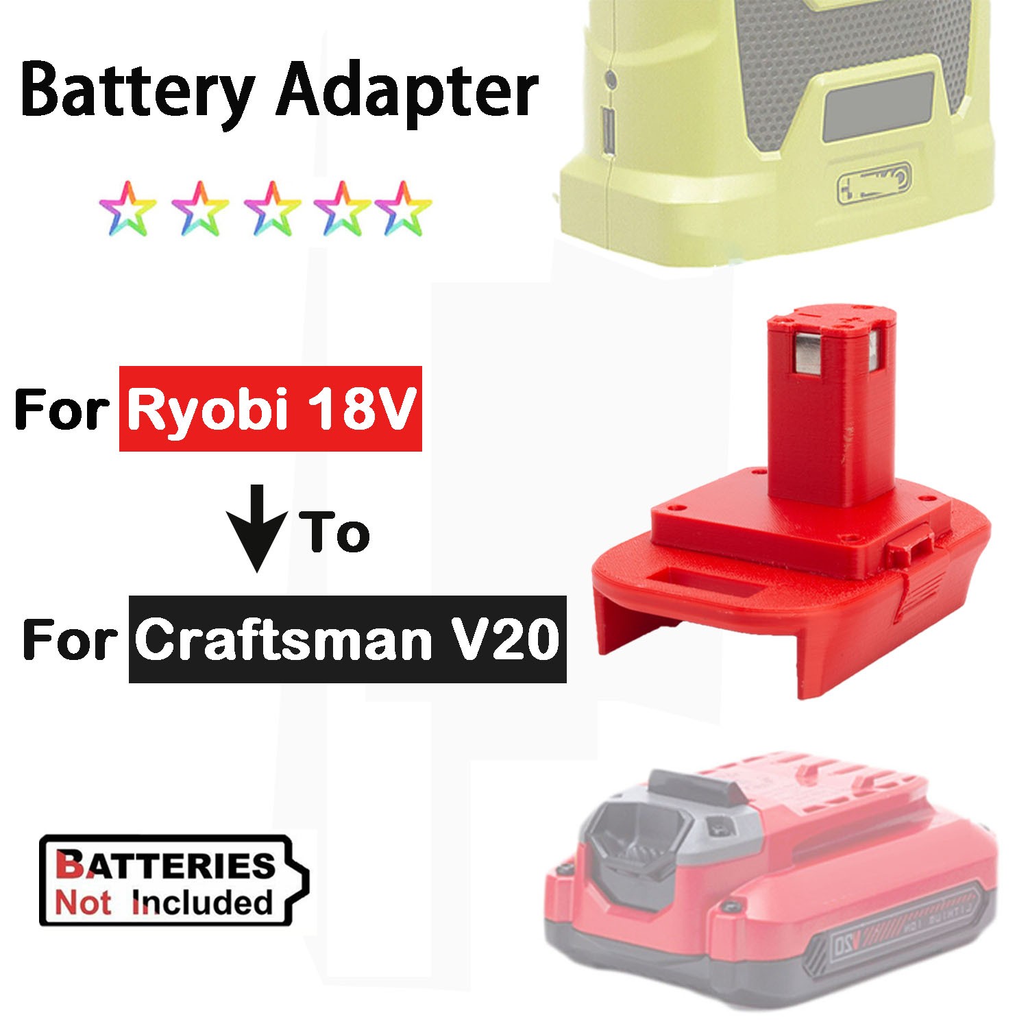 For Craftsman 20V V20 Battery Adapter to for Ryobi 18V Cordless Power Tools NEW gallery