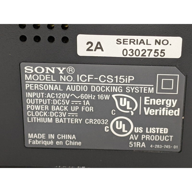 Sony ICF-CS15iP Personal Audio Docking System Dream Machine Clock Radio gallery