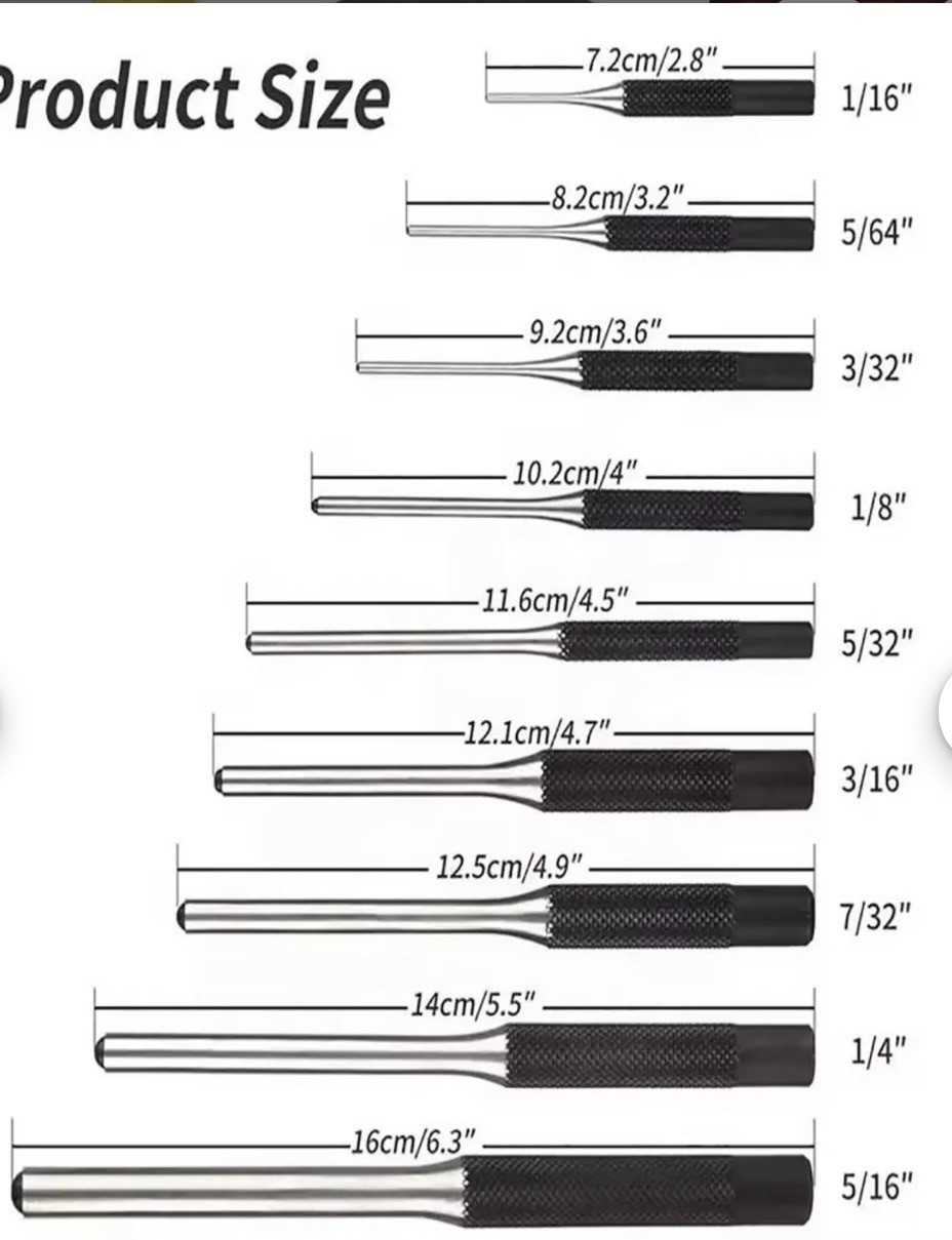 Roll Pin Punch Set 9pcs 1/16 - 5/16 Removing Repair Tools 9pcs Pin Punches gallery