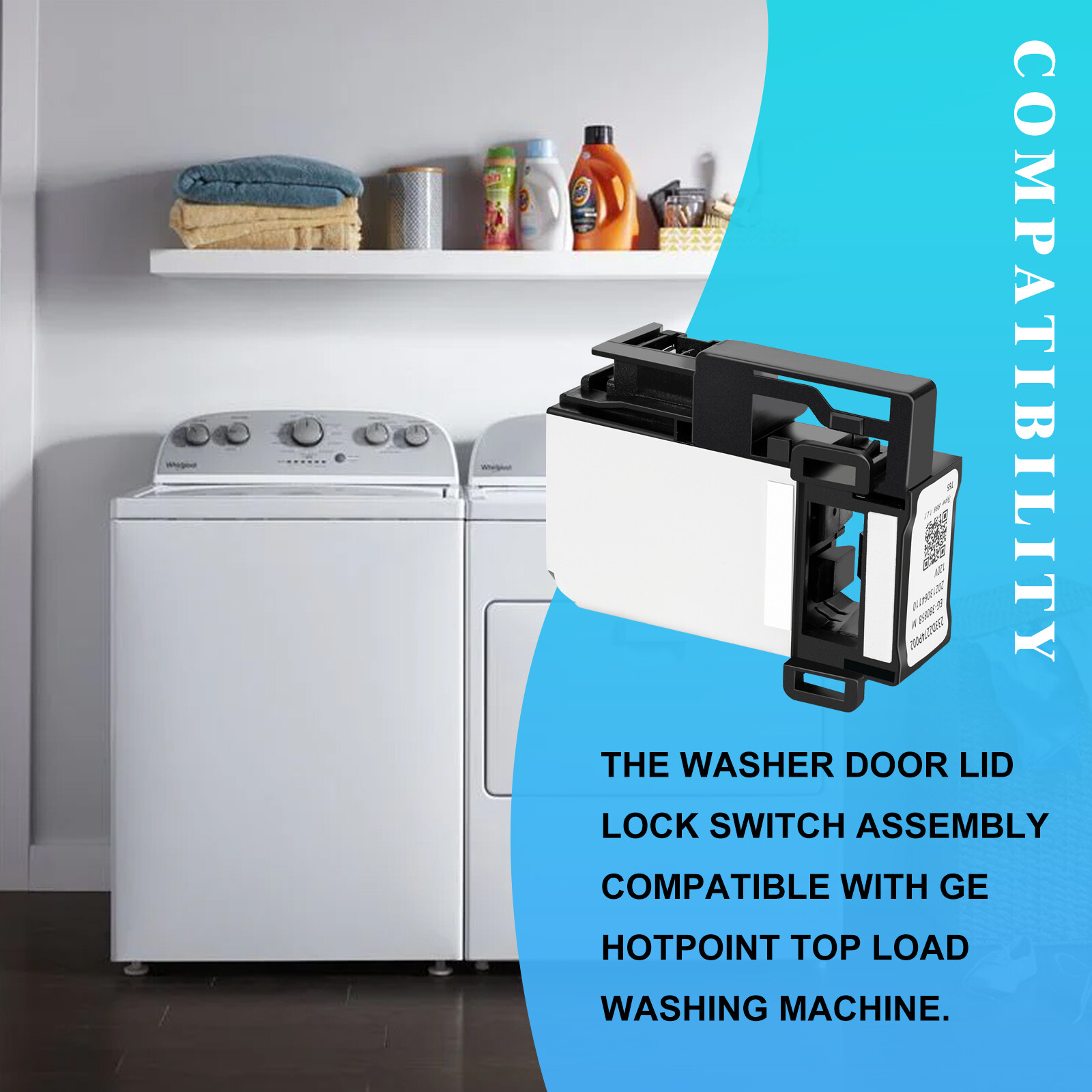 New WH01X27954 Washer Lid Lock Switch Part Compatible with GE Hotpoint Top Load gallery