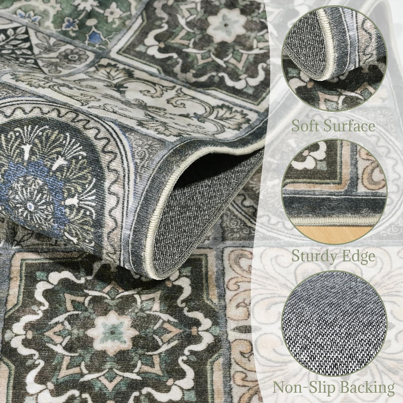 Machine Washable Entryway Small Area Rugs: Soft Non-Slip Low Pile Door Mat In... gallery