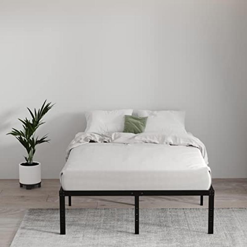 Queen Metal Platform Bed Frame 18"High Polished Fade/Squeak Resistant W/ Storage gallery