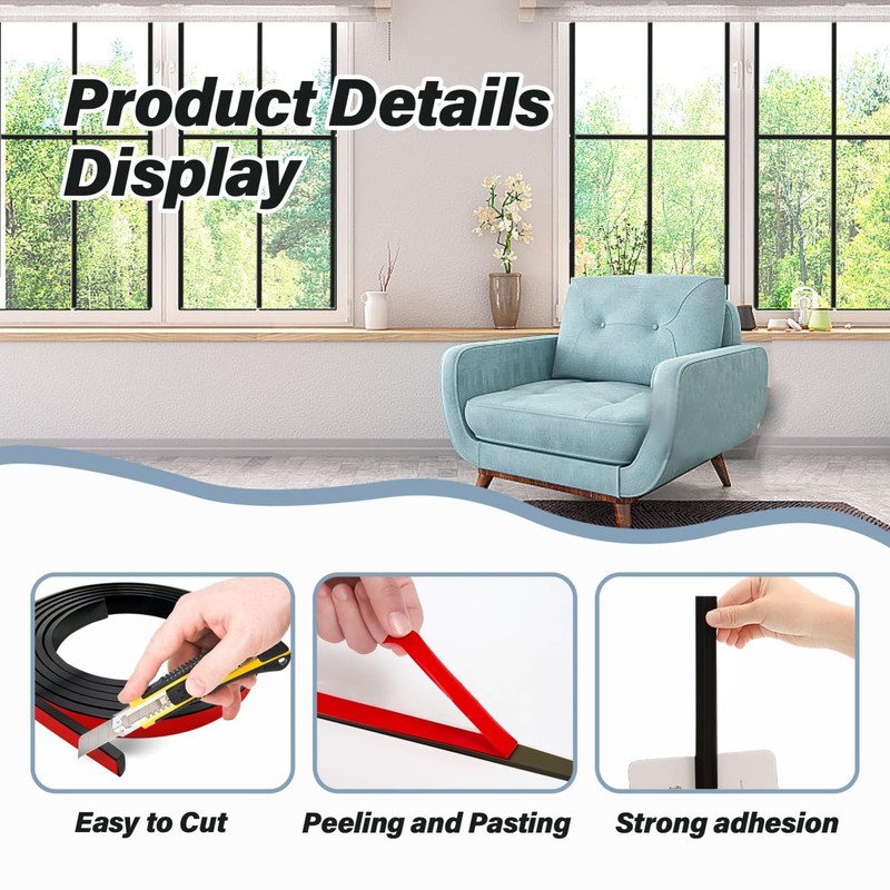 5 PCS Peel and Stick Window Grid Kit, 32.8ft DIY Grille Inserts, Cuttable Wall T gallery