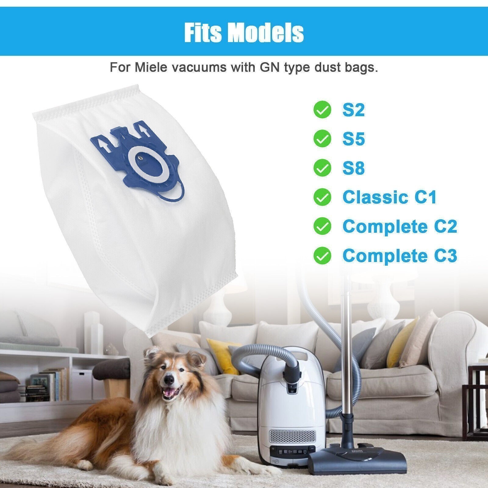 16 Pack Miele AirClean 3D GN Vacuum Cleaner Bags for Miele Vacuum Classic C1 gallery