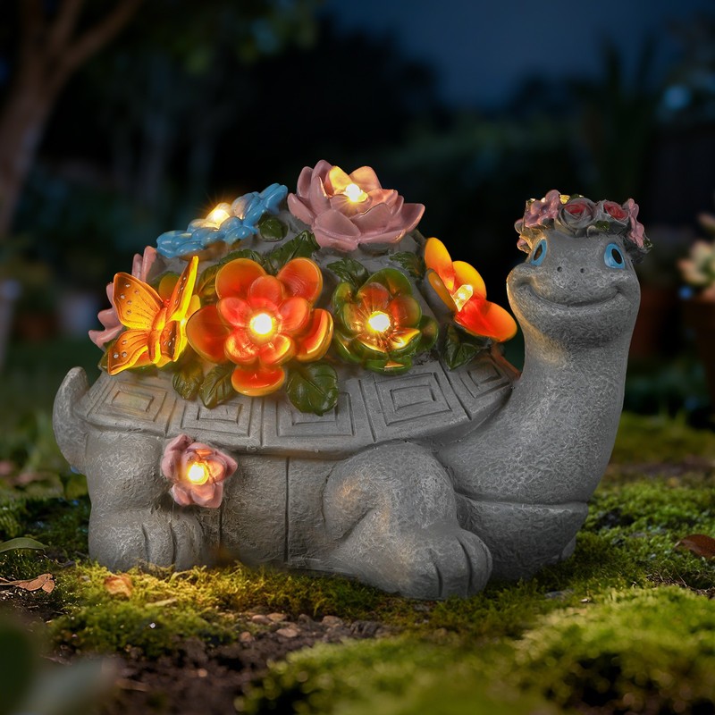 Solar Turtle Statue Outdoor Succulent plants Garden Lamp & Decorative Ornament gallery