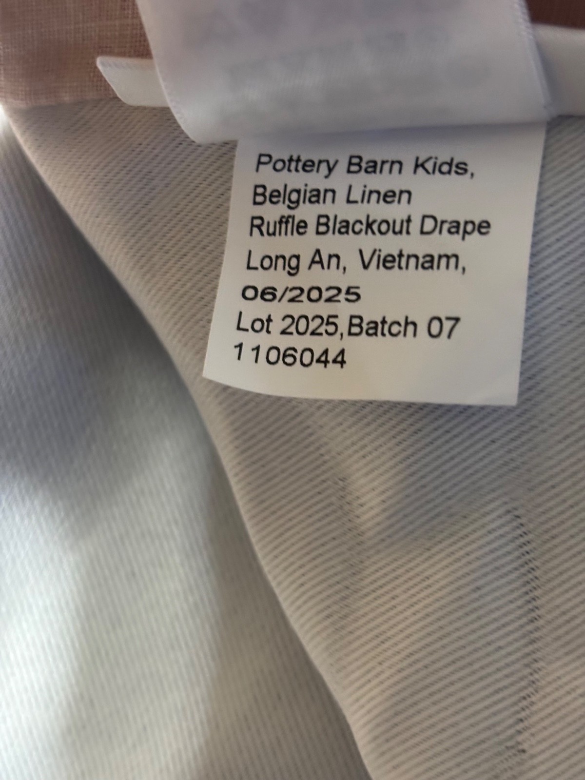 Pottery Barn Kids Belgian Linen Ruffle Blackout Curtain Panels (2) 52”x84” READ gallery