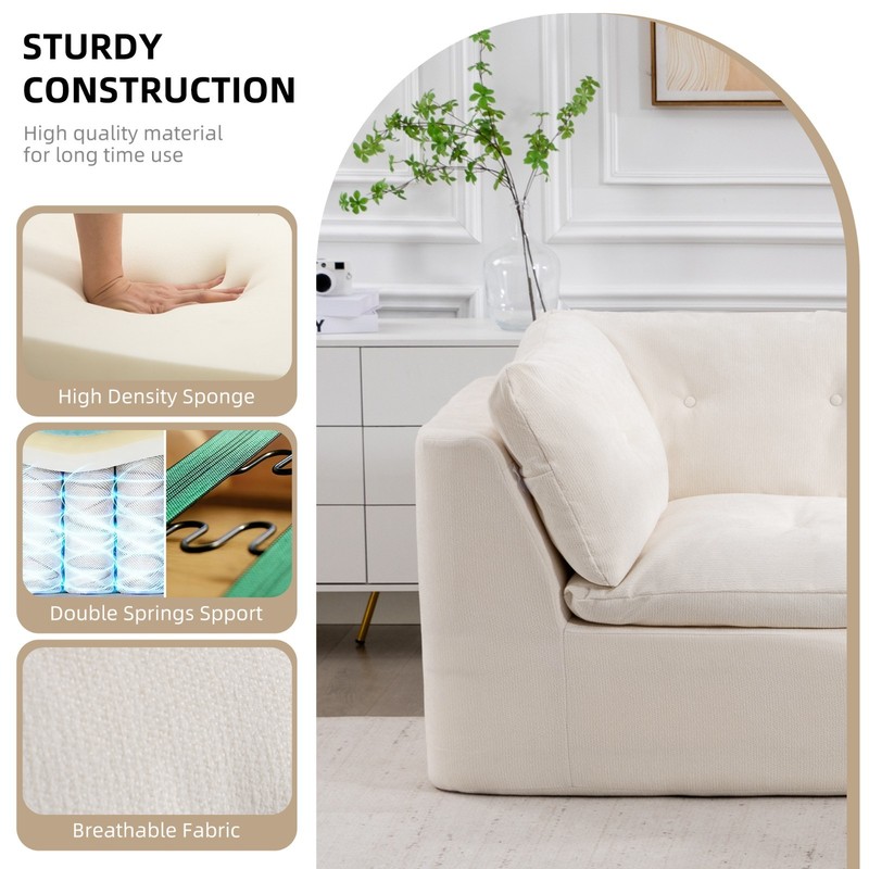 Modular Sectional Sofa Modern L-Shaped Sofa 4-Seater Cloud Couch for Living Room gallery