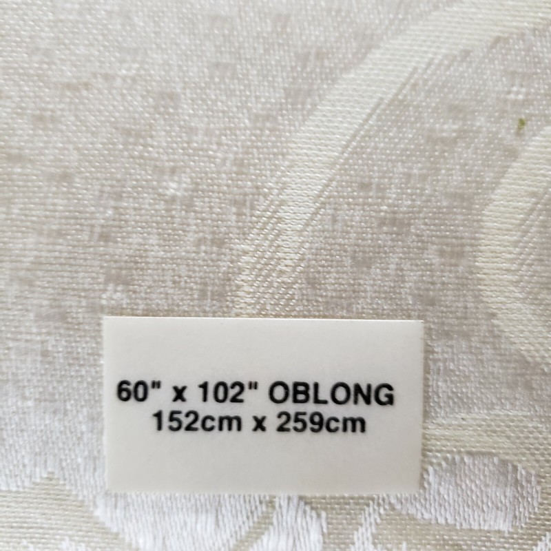 NWT ivory holly pattern tablecloth 60 x 102 inches rectangular Christmas gallery