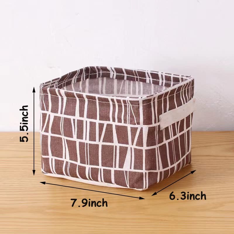 Foldable Storage Basket -Set of 6 Small Collapsible Canvas Containers Organizers gallery
