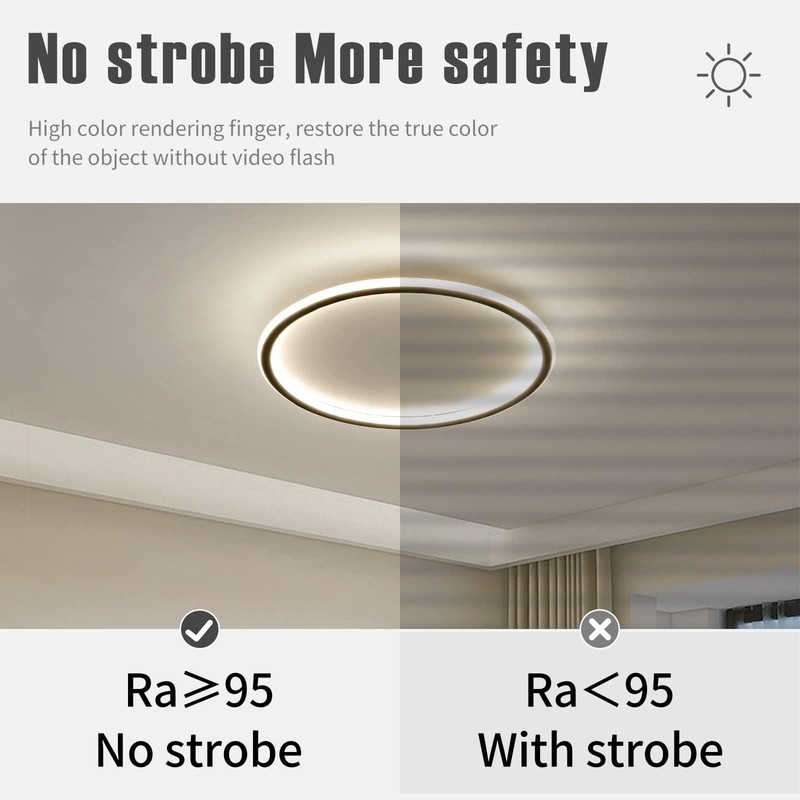 15.7 Inch Flush Mount Ceiling Light, 40-60W Round LED Ceiling Light Fixtures,... gallery