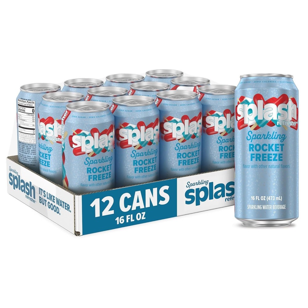 Splash Refresher Sparkling Water - 12 Fl Oz (Pack of 8) (Select Your Flavor)