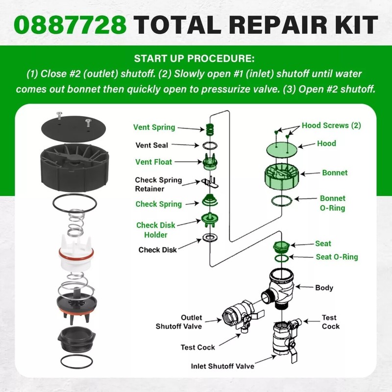 0887728 Repair Kit Replace for Watts 1" 800M4 Total Repair Kit RK 800M4-T gallery