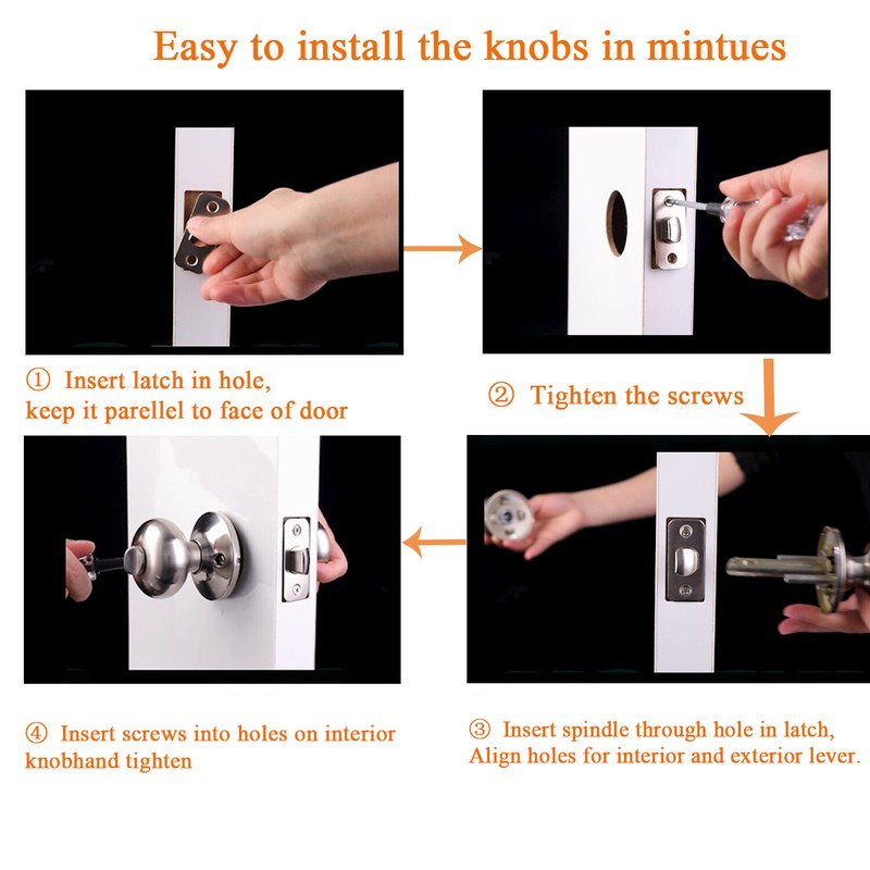 Probrico Entry/Privacy/Passage/Dummy Set Round Door Knobs Adjustment Backset gallery