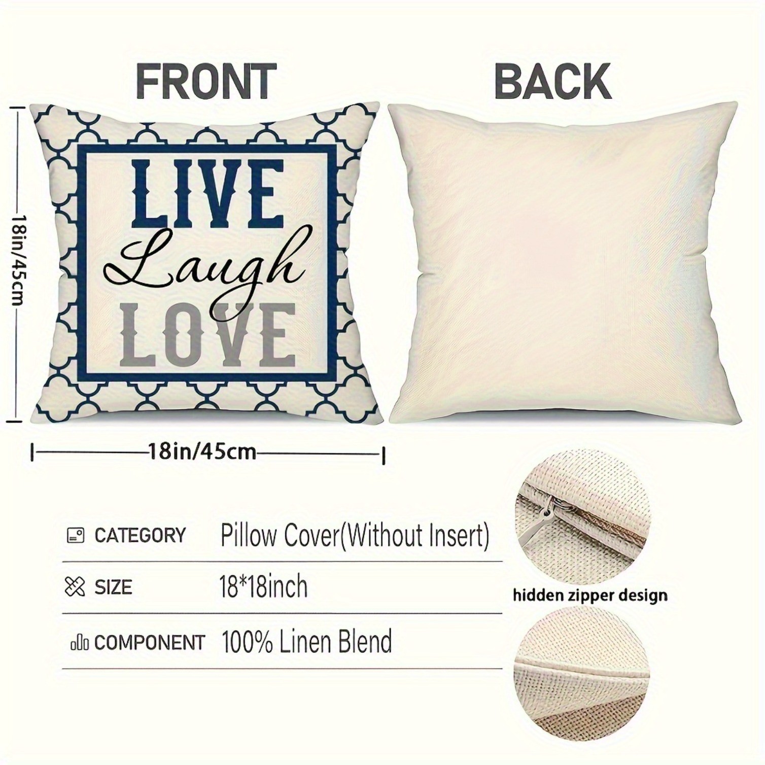 4 Pcs Luxury Geometric Floral Pattern Pillowcase Without Filling 18x18 Inch gallery
