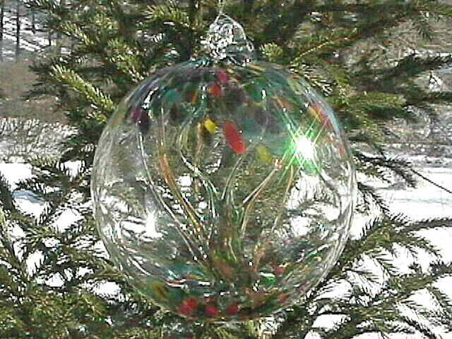 Hanging Glass Ball 6" Diameter "Summer Tree" Witch Ball (1) #25 SEE ALL PHOTOS! gallery
