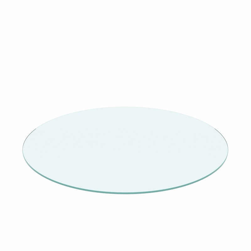 20" round tempered glass tabletop clear glass 1/4" thick flat polished edges gallery