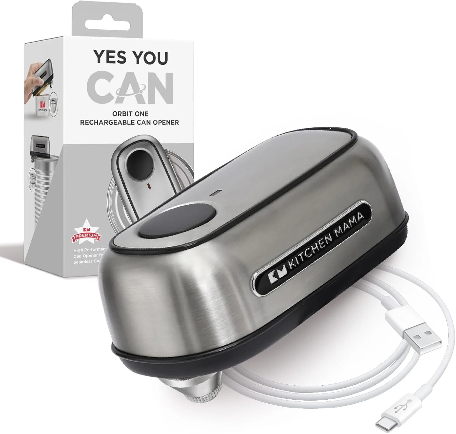 Kitchen Mama Orbit One Stainless Steel Rechargeable Electric Can Opener: Hands-f gallery