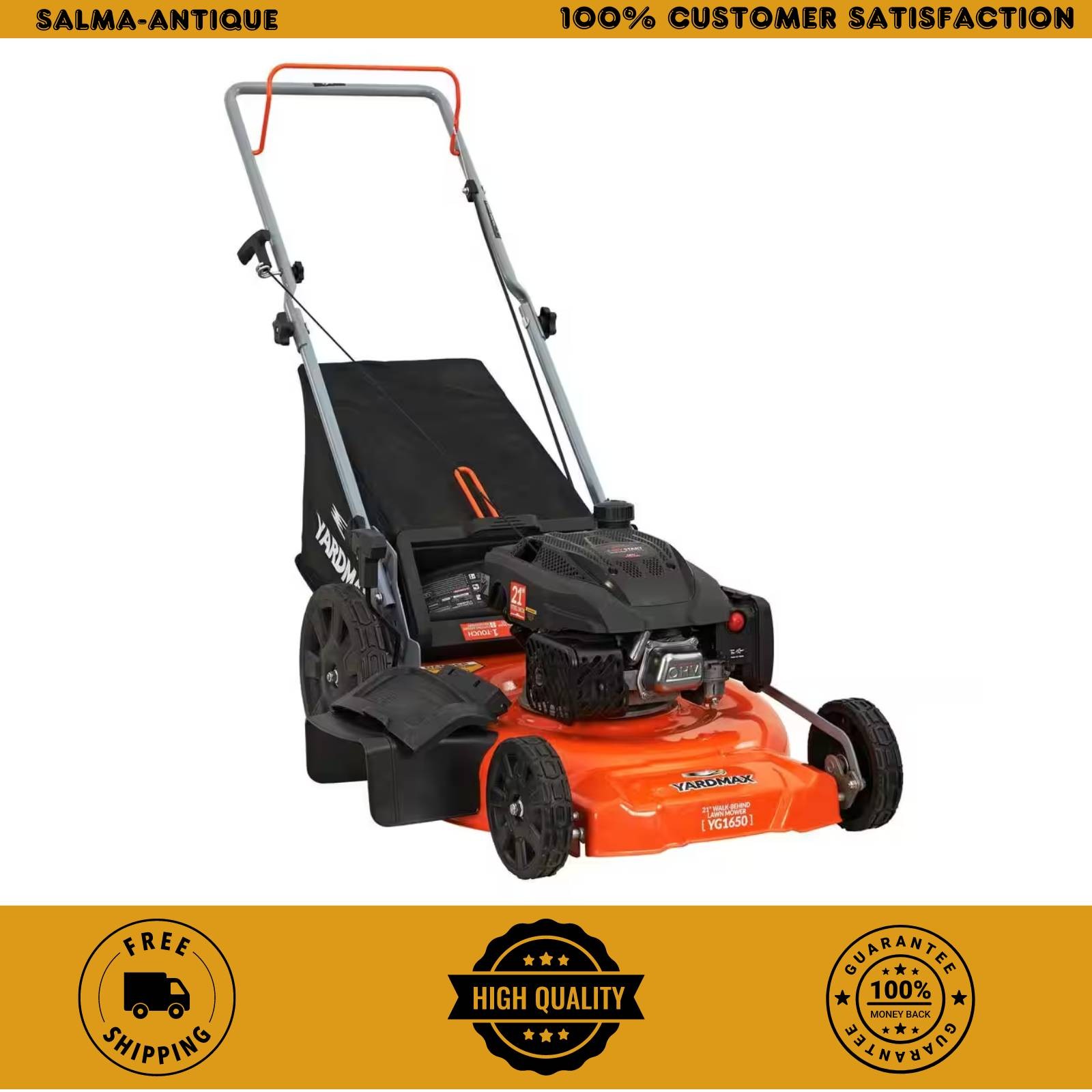 21 In. 170Cc 3-In-1 Gas Walk behind Push Lawn Mower with High Rear Wheels gallery