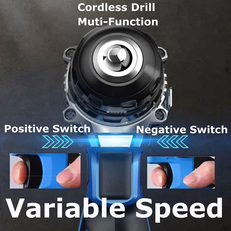 21-Volt drill 2 Speed Electric Cordless Drill / Driver with Bits Set / Battery gallery