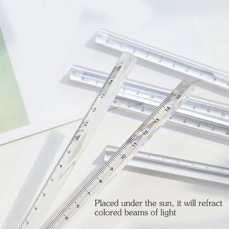 2Pcs Student Geometry Tool Clear Triangular Rulers Measurement Tool 15cm 20cm gallery