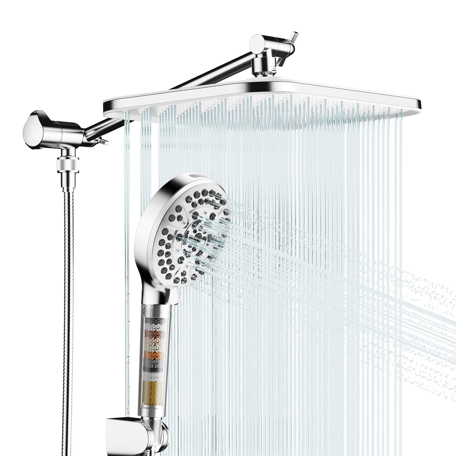 JOMOO Filtered High Pressure Shower Head Combo 10 Spray 12" Rainfall gallery