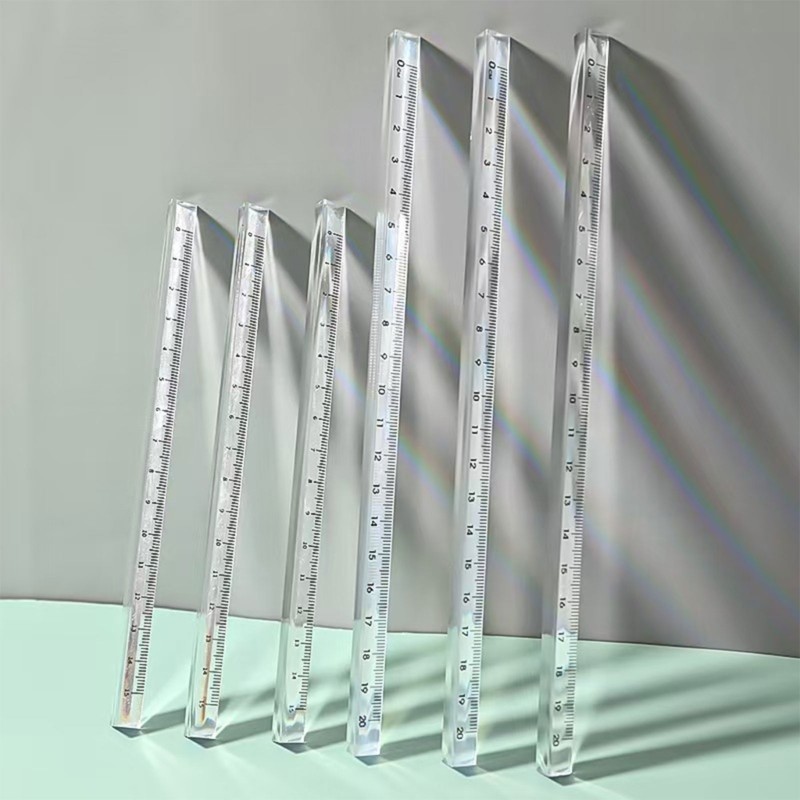 2Pcs Student Geometry Tool Clear Triangular Rulers Measurement Tool 15cm 20cm gallery