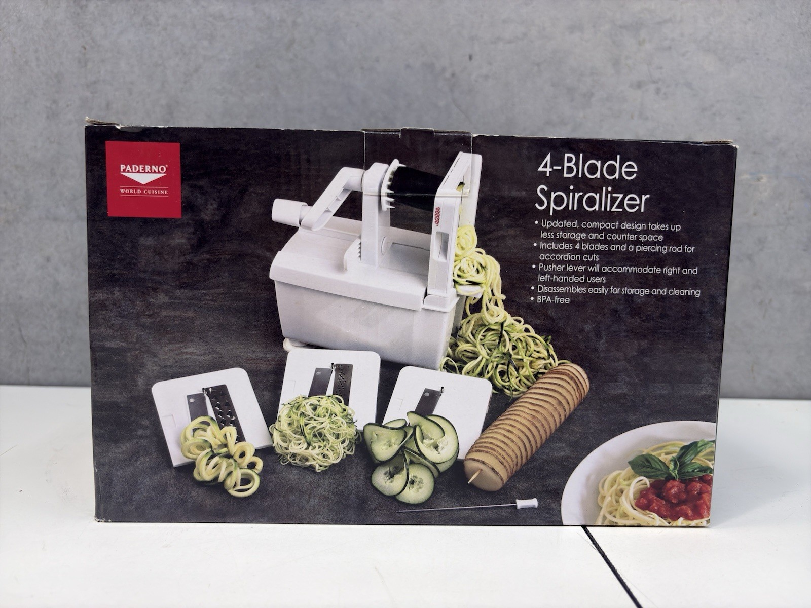 Vegetable Slicer / Spiralizer New in box Paderno World Cuisine 4-Blade Folding gallery