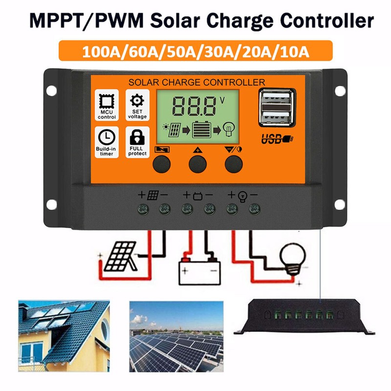 100A Solar Charge Controller For Lifepo4 Lithium Lead Acid Gel PV Regulator gallery