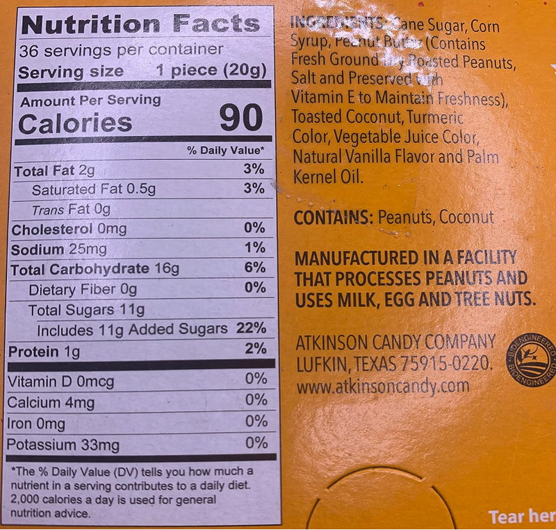 36 Broken Atkinson's Chick-O-Stick Peanut Butter Toasted Coconut Candy .7o pcs gallery