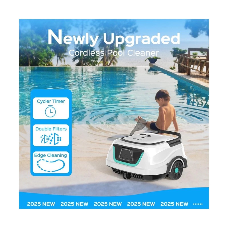 A1 Cordless Robotic Pool Cleaner, Automatic Pool Vacuum for Above Ground with... gallery