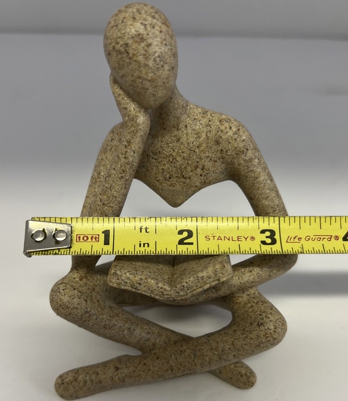 Bookshelf Decor Thinker Statue - Abstract Art Reading Thinker Sculpture Figurine gallery