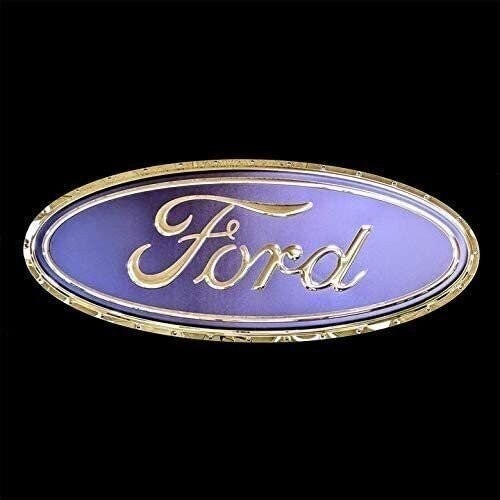Ford Oval Emblem Wall Hanging Garage Sign 38x16 inches - Blue/Chrome gallery