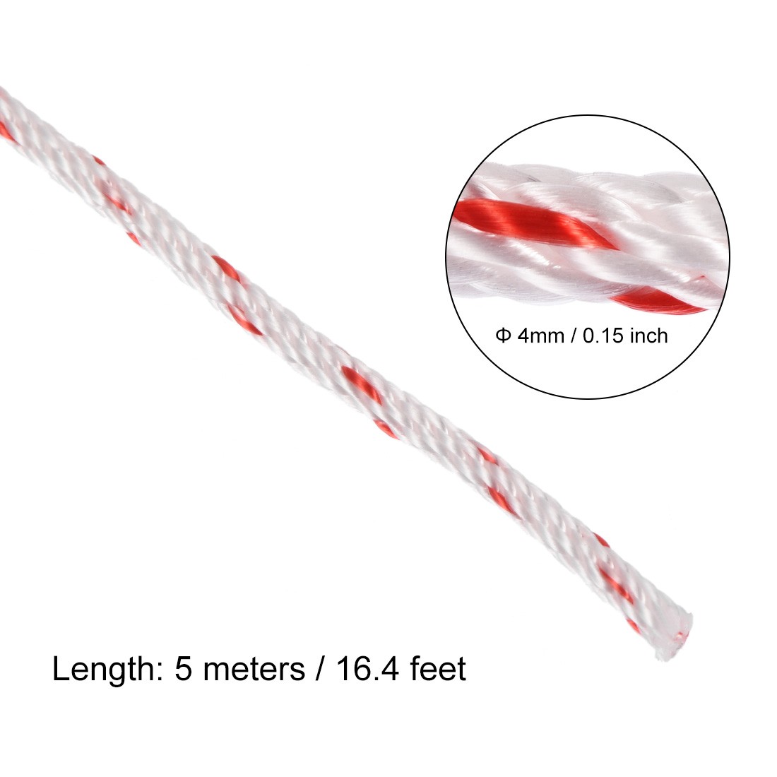 Recoil start Rope 4mm Dia 5m 16.4ft Polyester Pull Cord for 168F 170F Parts gallery