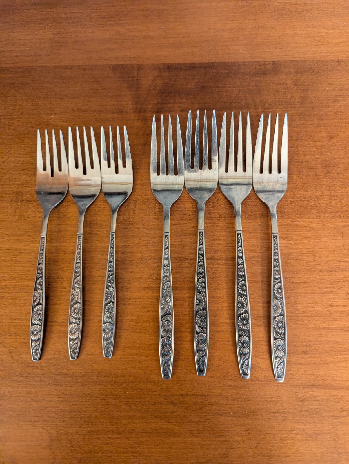 7-VINTAGE SPRING BANQUET STAINLESS KOREA (4) DINNER FORKS (3)SALAD FORKS gallery