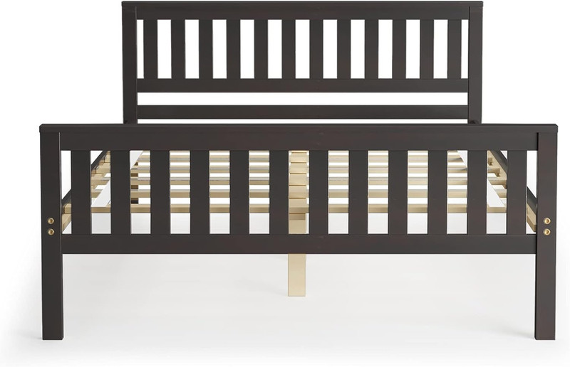 Queen Wood Bed Frame with Headboard - Sturdy 12" Platform Base gallery