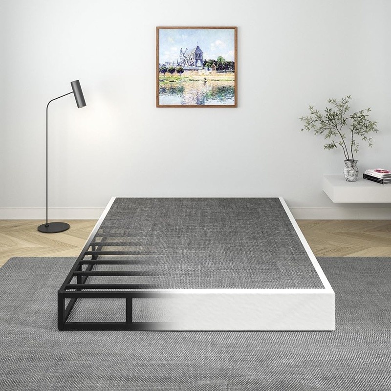 Durable Metal Bed Frame Heavy Duty Squeak Resistant Quick Assembly Modern Design gallery