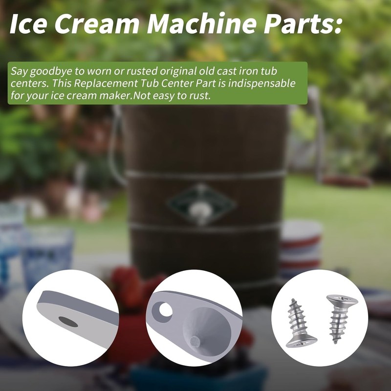 Replace Tub Center Part For White Mountain Ice Cream Makers Freezers w/Screws gallery