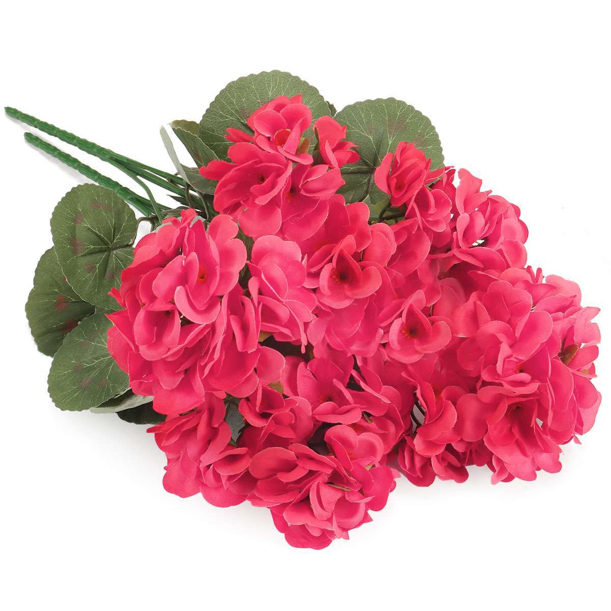3 Bundles Artificial Red Geranium Silk Flowers for Home Party Outdoor Decor gallery