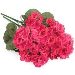 3 Bundles Artificial Red Geranium Silk Flowers for Home Party Outdoor Decor