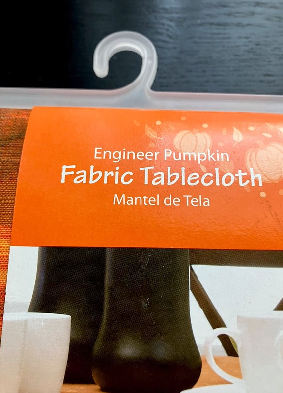 Fall Engineer Pumpkin Fabric Tablecloth 52 X 102 Inches. Easy Care gallery