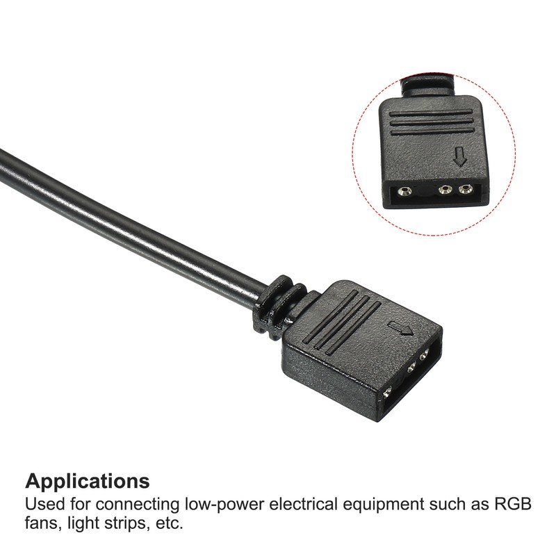 3Pin 5V 30cm Computer Motherboard Interface to SM3P Female Extension Cable Black gallery