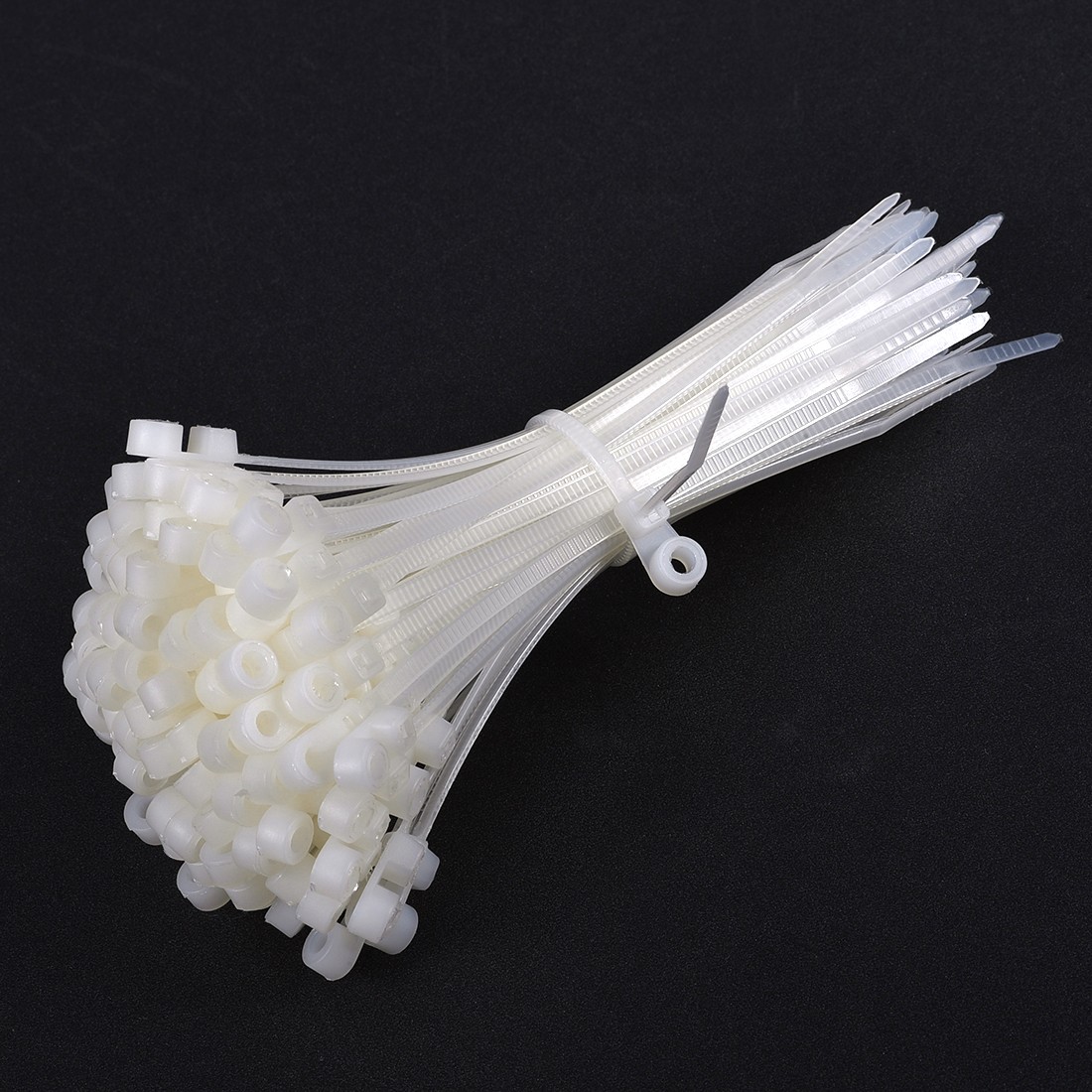 40 x Mount Head Cable Zip Ties 4 Inch Screw Hole Nylon Wire Strap White gallery