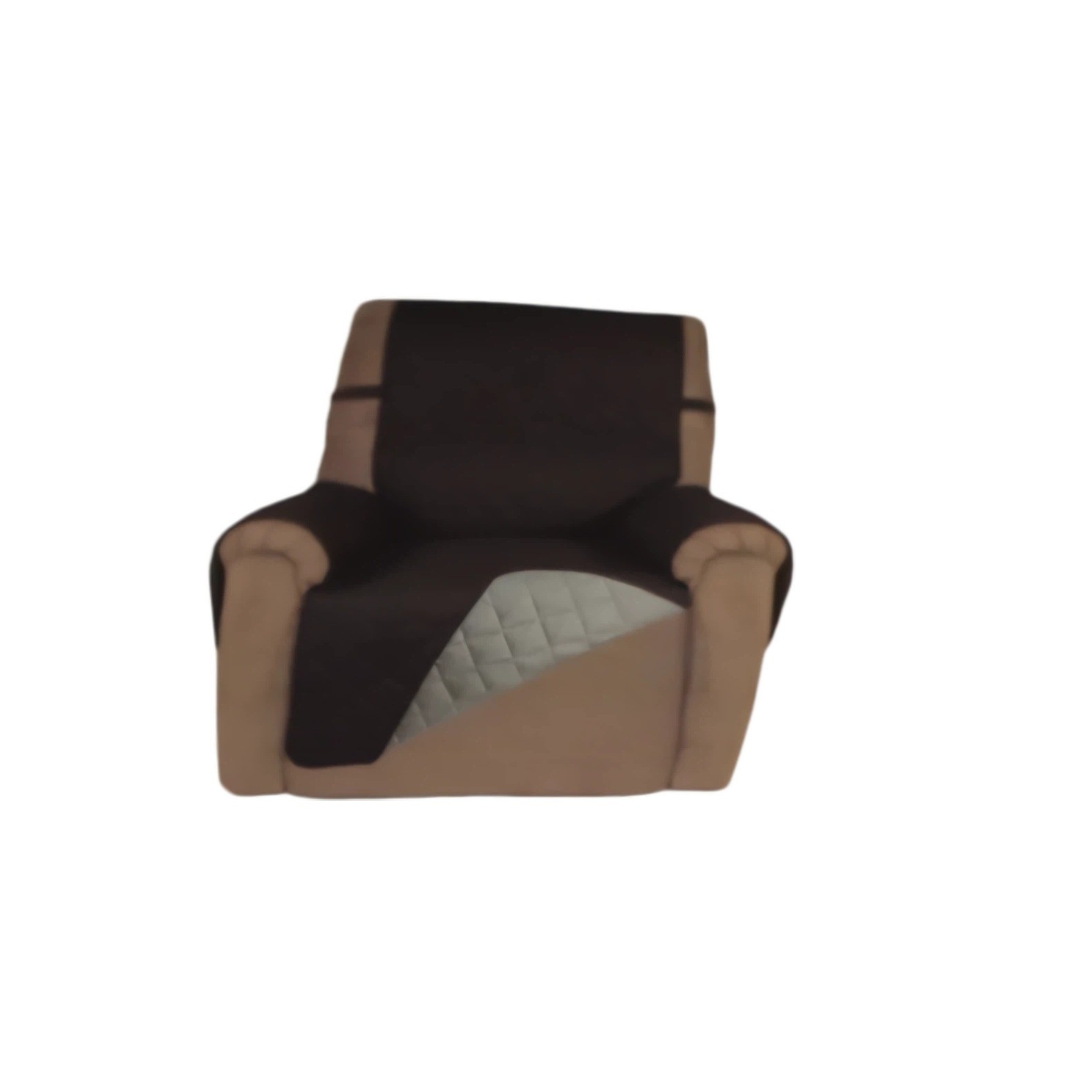 Reversible Quilted Recliner Chair Cover Brown Tan Furniture Protector Pet Shield gallery