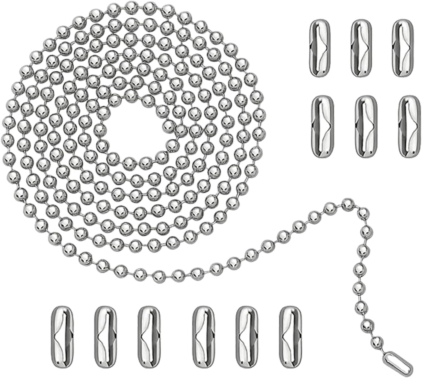 120in Stainless Steel Pull Chain Extender 3mm Ball Chain 12 Connectors Fan Light gallery