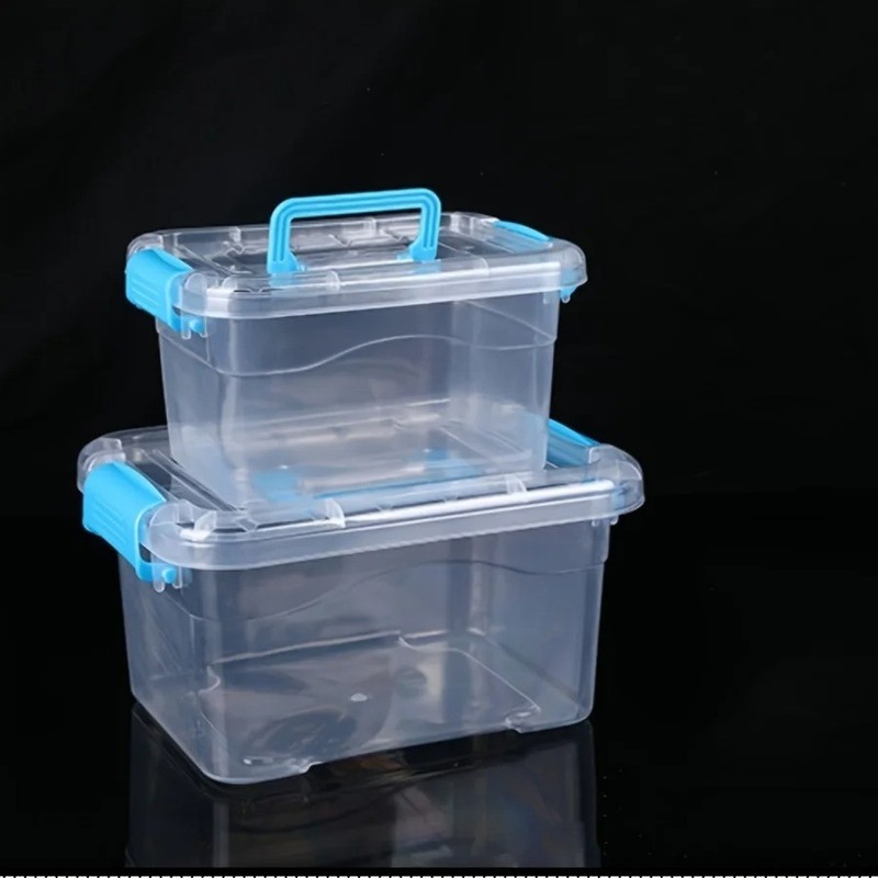 (Pack of 2) Stackable Plastic Tote Box Storage Containers Bin Storage gallery