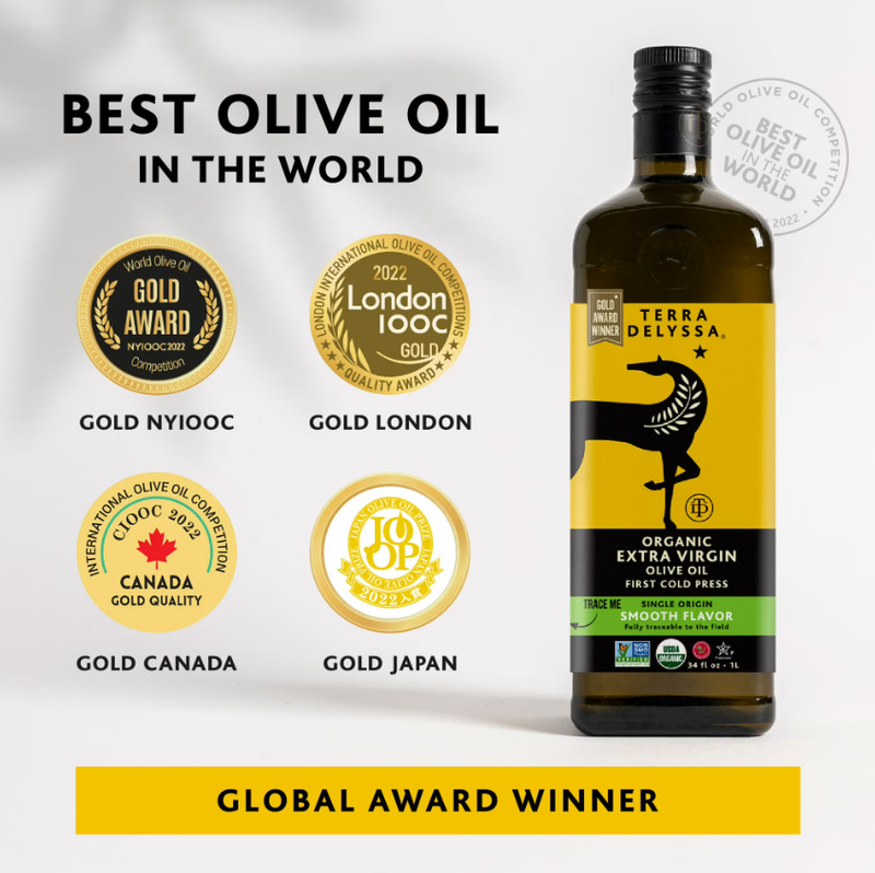 (3 pack) Terra Delyssa Organic Extra Virgin Olive Oil, 34 fl. oz. Glass gallery