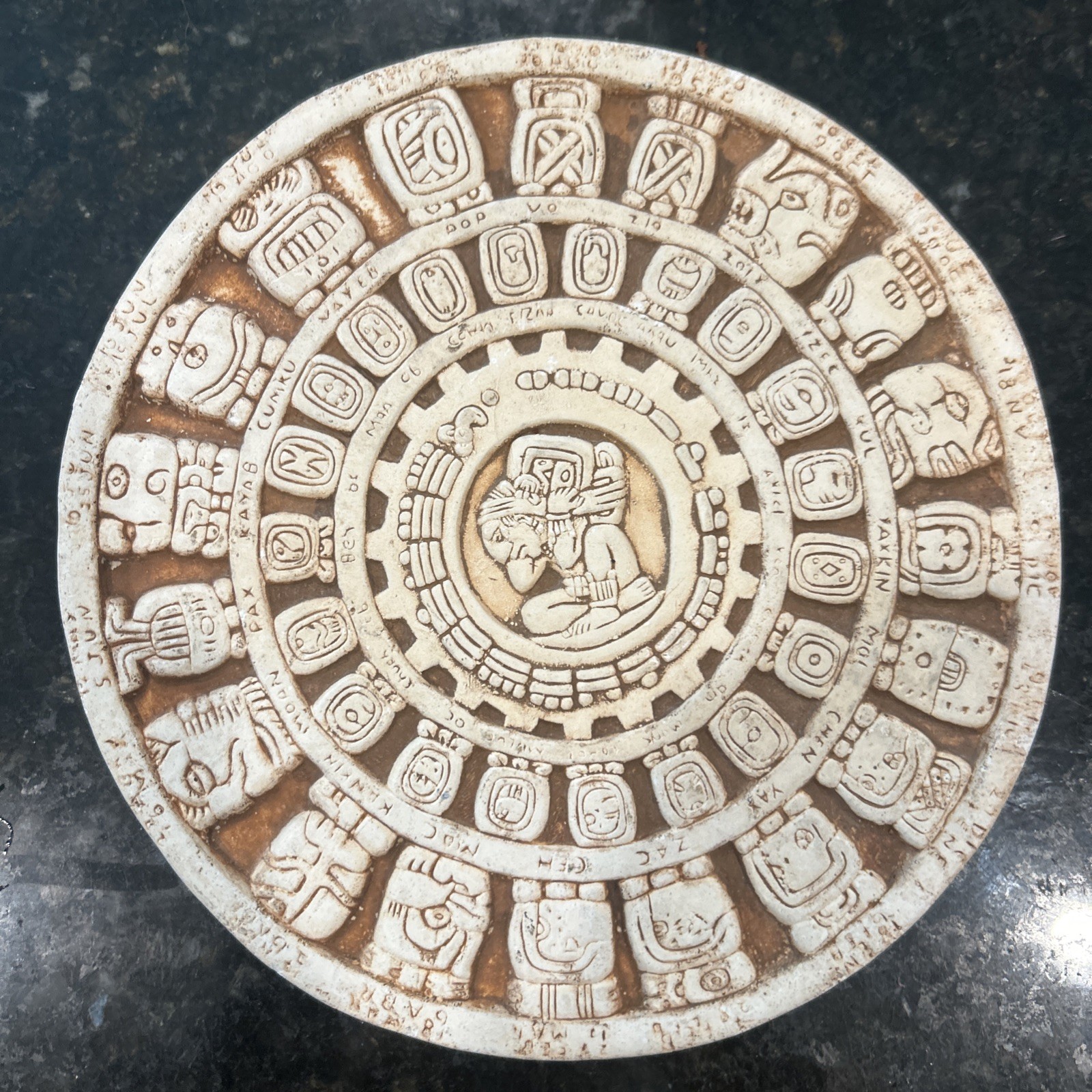 Aztec/Mayan Stone Look Sun Calendar Wall Hanging Decor Wall Plaque Decor 8-1/4” gallery