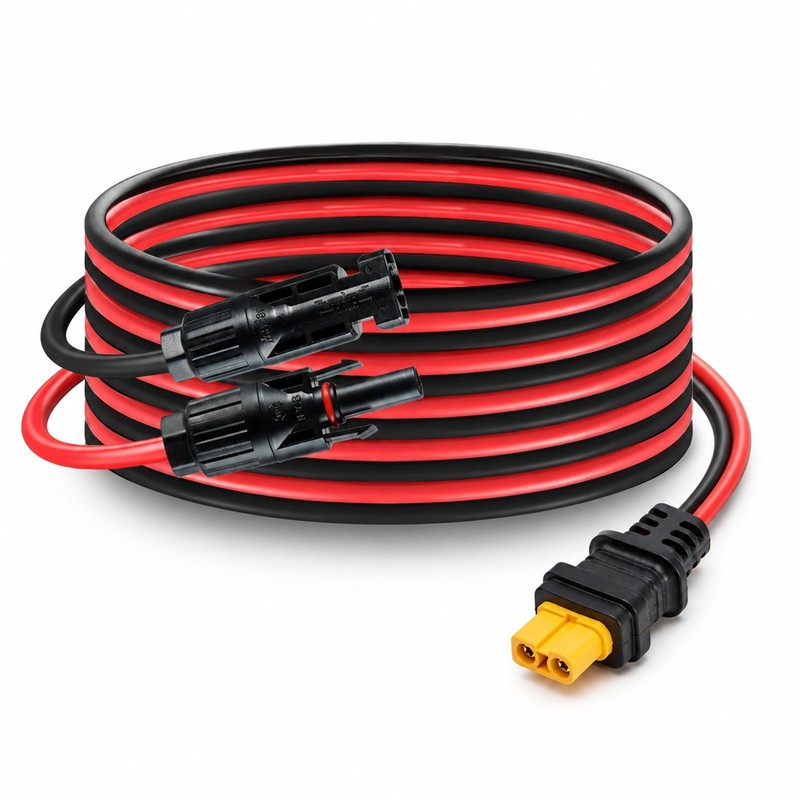 11ft Solar Panel Extension Cable Wire XT60 Female to Solar Connectors Red Black gallery