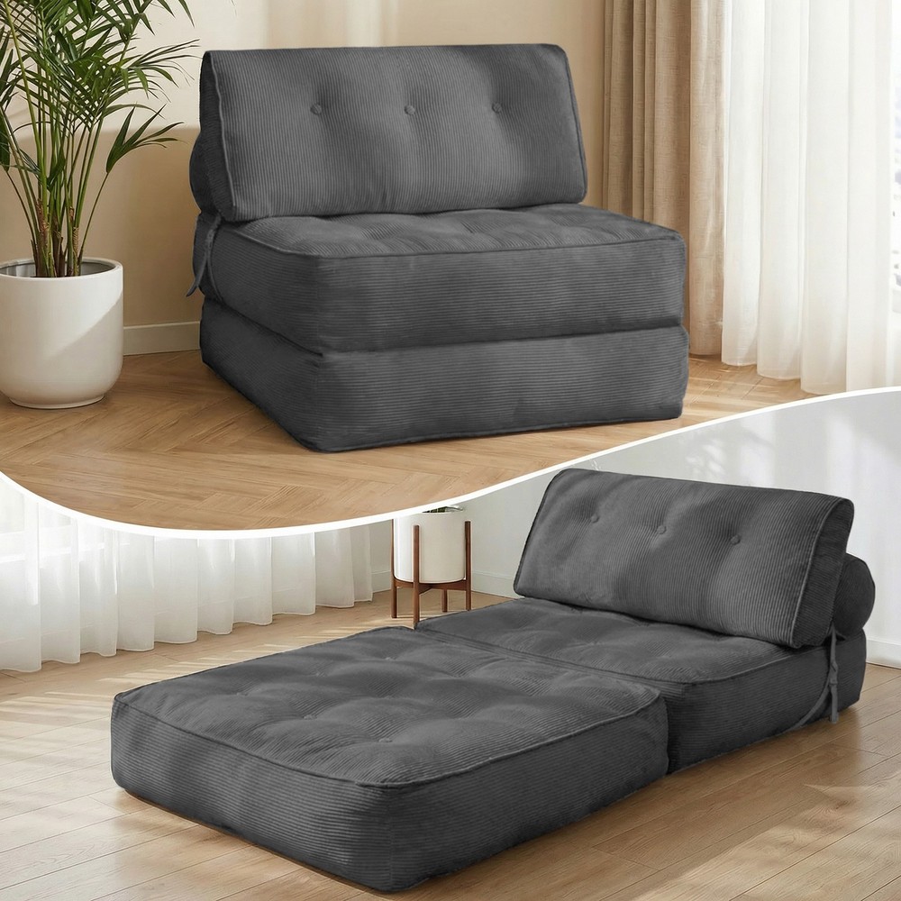 Folding Sofa Bed Convertible Floor Couch Sleeper Chair Compression with Zipper