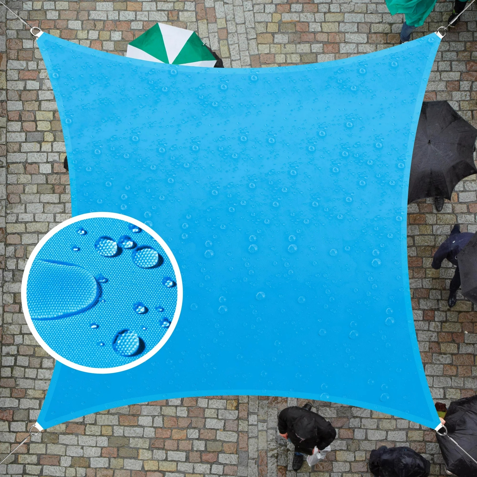 ColourTree Blue Rectangle Waterproof Sun Shade Sail Canopy Fabric Outdoor Patio gallery
